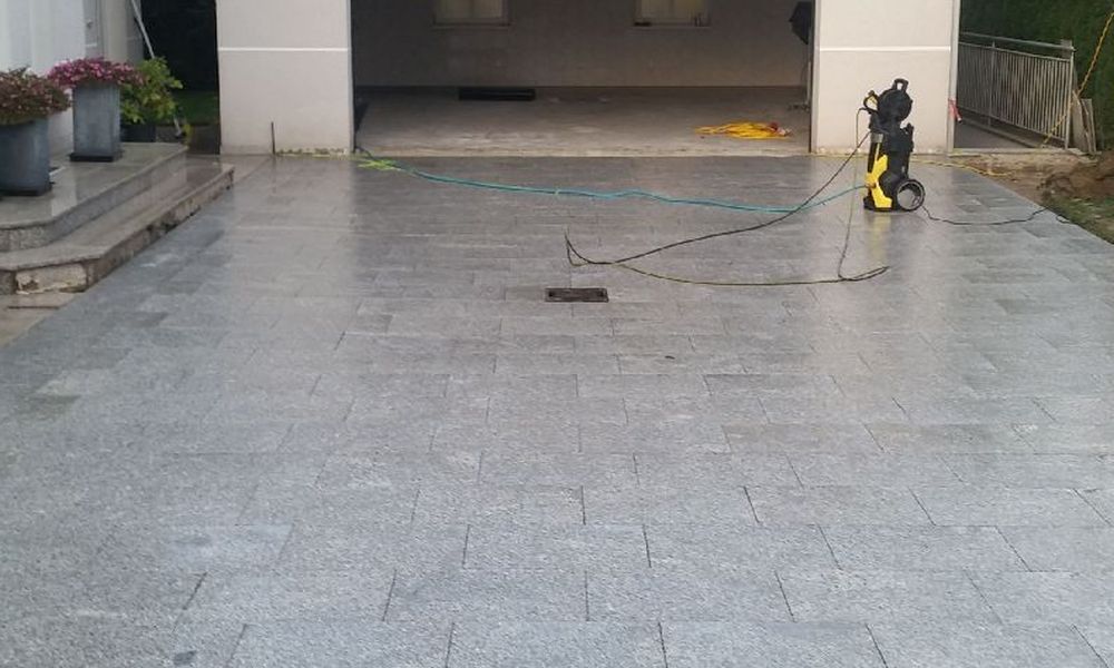 Granit Pflasterplatten Griys nach Steyr in Österreich